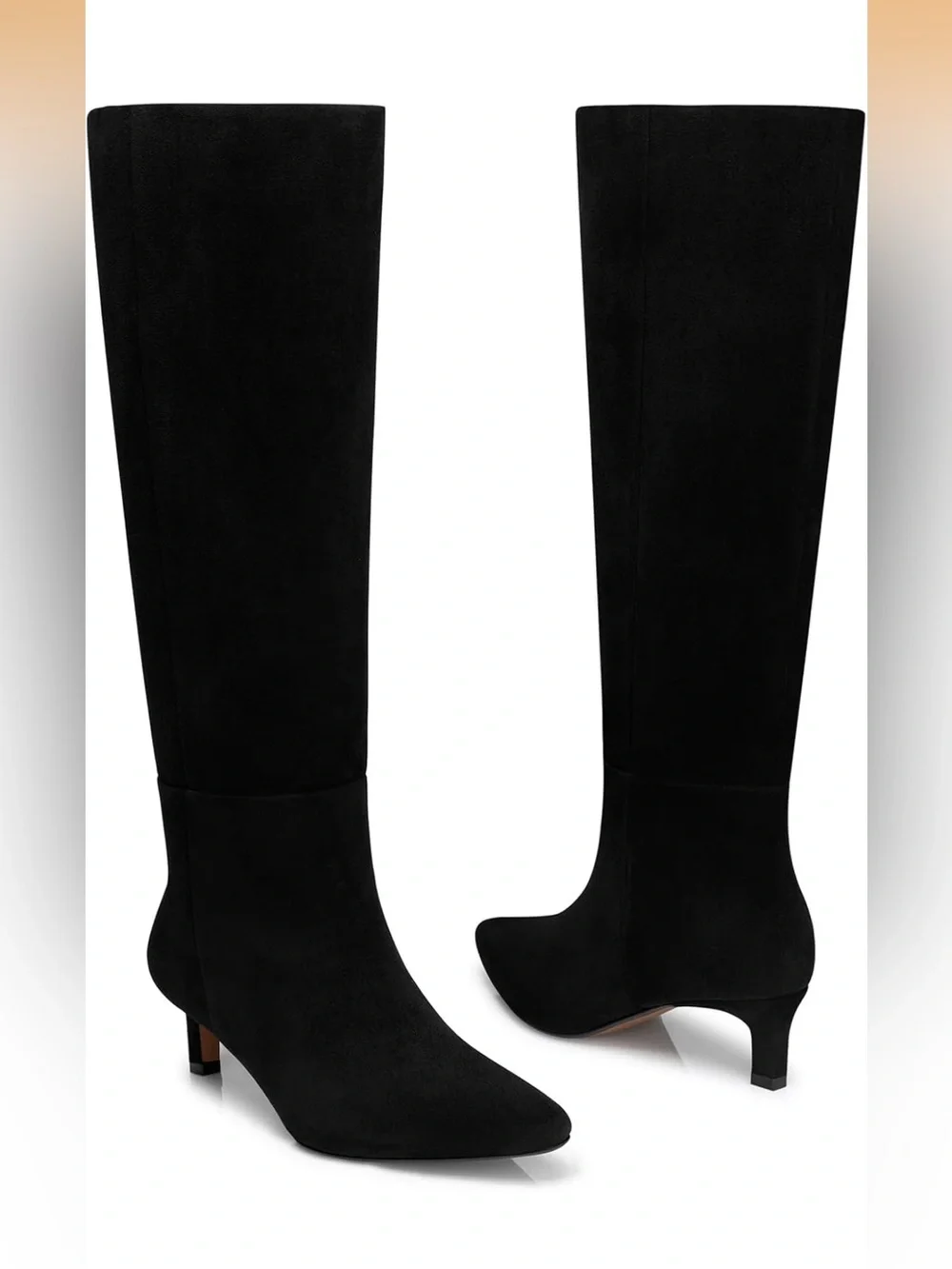 NWT Knee High Boots: 1.96 Inch Kitten Heel Pointed Toe Boot - Wide Calf size 8